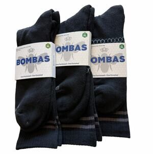 Bombas Men’s XL Performance Crew Sock Bundle 3 Pair Black Athletic NIP